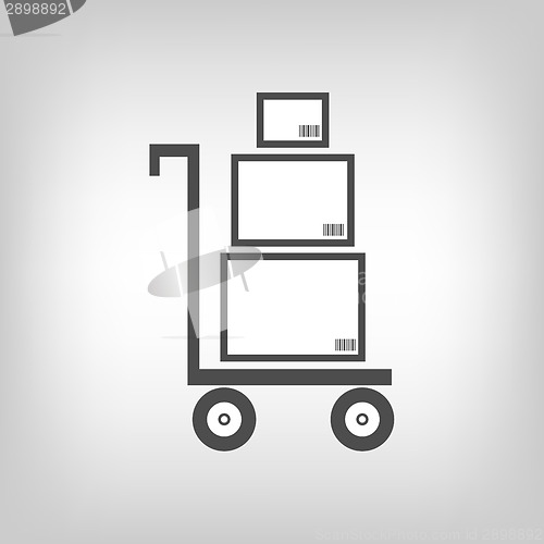 Image of Cart with boxes as delivery symbol