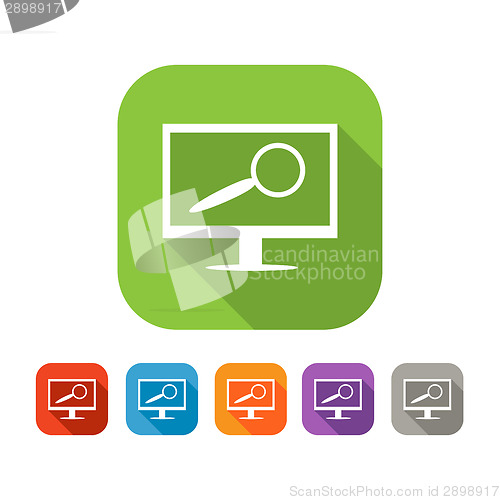 Image of Color set of flat computer search  icon