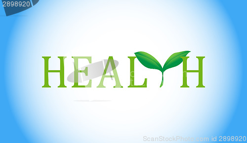 Image of Health text with green plant