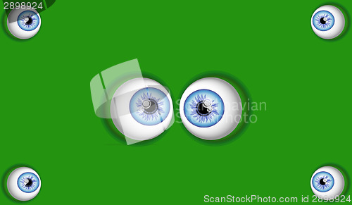 Image of Eyes on green