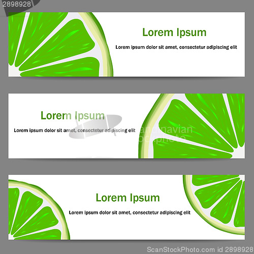 Image of Set of banners with oranges