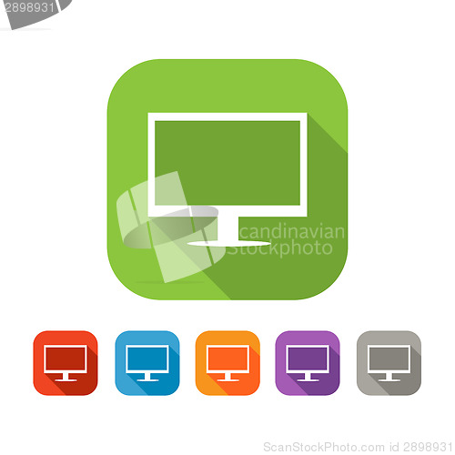 Image of Color set of flat ccomputer icon