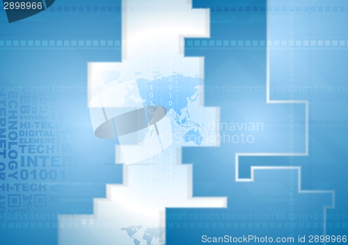 Image of Bright blue tech background