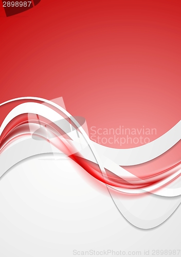 Image of Bright red wavy abstract background