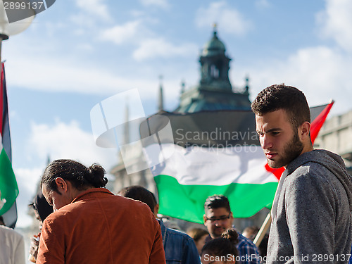 Image of Young European activists at the Palestinian demonstration