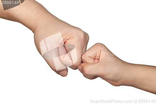 Image of Fist bump with a kid