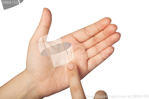 Image of Finger tapping on imaginary smartphone