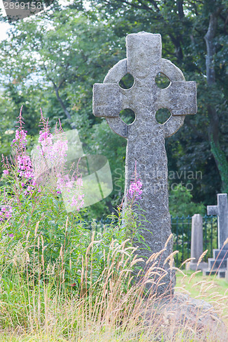 Image of Very old gravestone on a cemetery