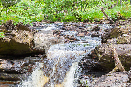 Image of Landscape with waterfall in the mountains