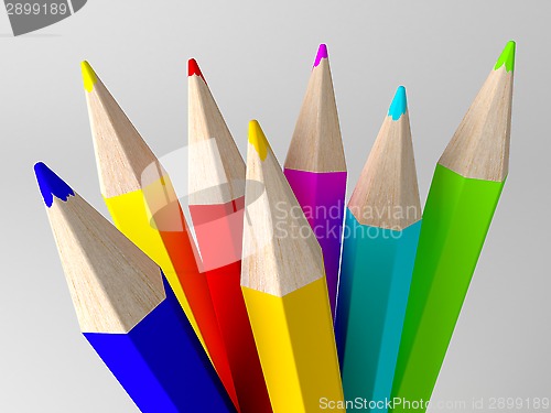 Image of Pencils painted in different colors