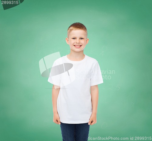 Image of little boy in white t-shirt