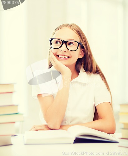 Image of student girl studying at school