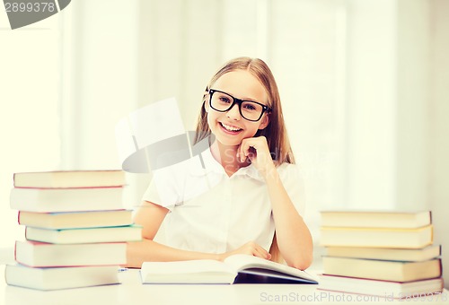 Image of student girl studying at school