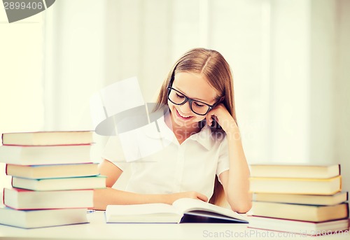 Image of student girl studying at school