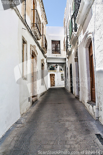 Image of Typical Whitewashed Andalusian Street in Nijar