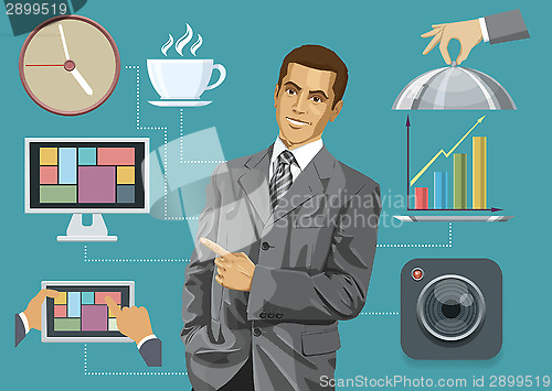 Image of Flat Background With People