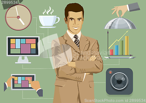 Image of Flat Background With People