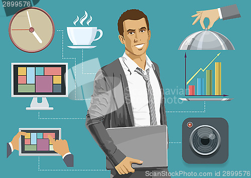 Image of Flat Background With People