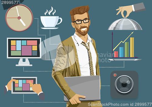 Image of Flat Background With People
