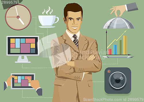 Image of Flat Background With People