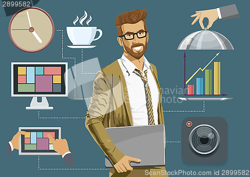 Image of Flat Background With People