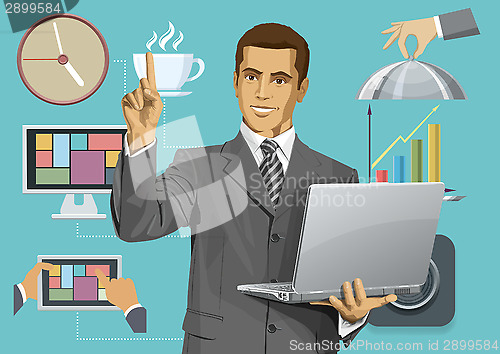 Image of Flat Background With People