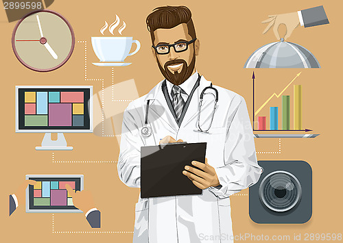 Image of Flat Background With People