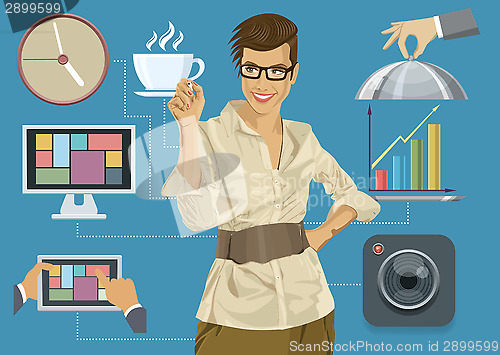 Image of Flat Background With People