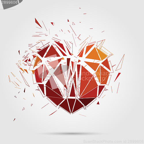 Image of Abstract broken heart. 3d Vector illustration.