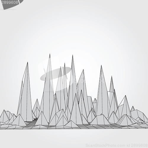 Image of Mountains. Vector 3D concept illustration.