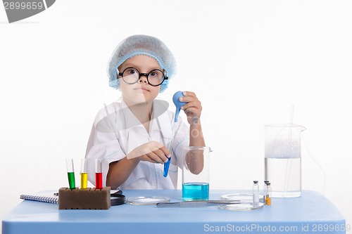 Image of Girl laboratory workplace