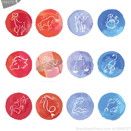 Image of Watercolor Zodiac set.