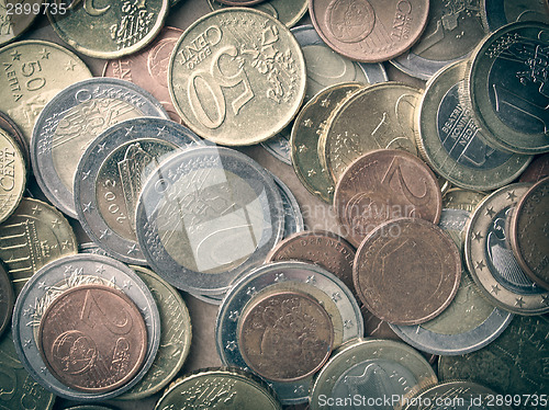 Image of Retro look Euro coins