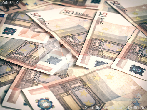 Image of Retro look Euro bankonotes background
