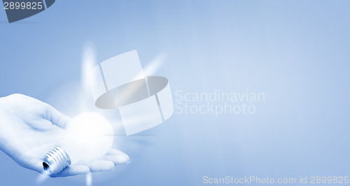 Image of Background with lit lightbulb