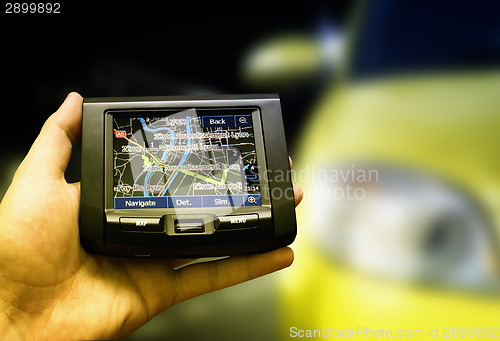 Image of Gps in a man hand.