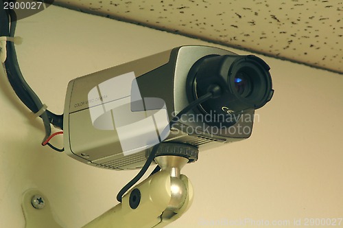 Image of Security camera mounted on a wall