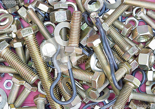 Image of Background of screws and nuts.