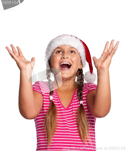 Image of Girl in Santa hat