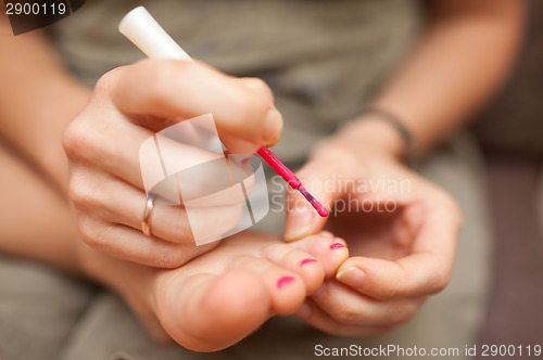 Image of Child pedicure and nail polish