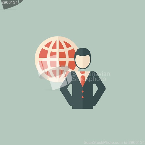 Image of Global Business Flat Icon