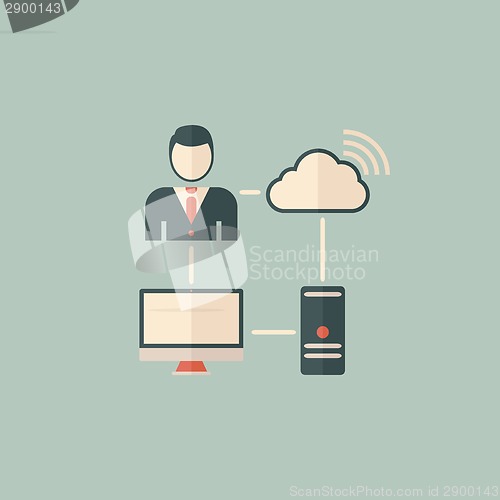 Image of Cloud Computing Flat Icon