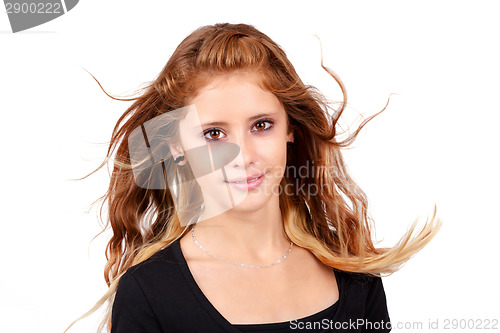 Image of Studio portrait of young beautiful girl