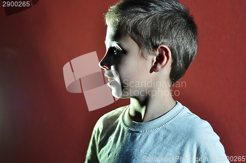 Image of profile portrait of a small boy