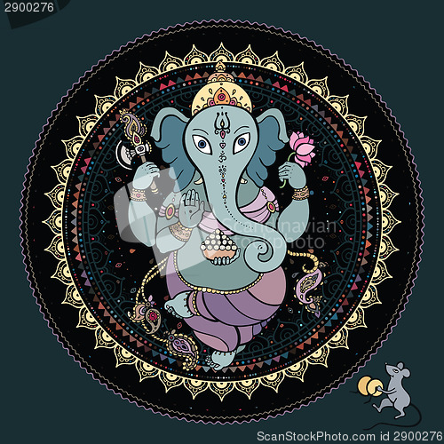 Image of Ganesha Hand drawn illustration.