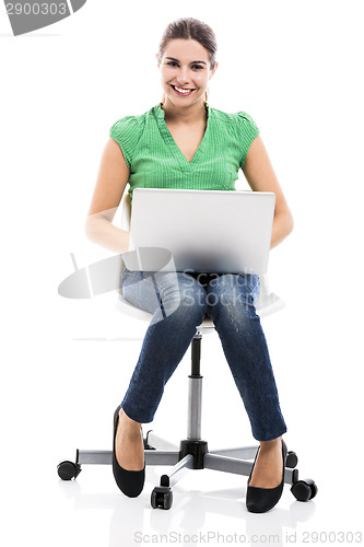 Image of Female student with a laptop