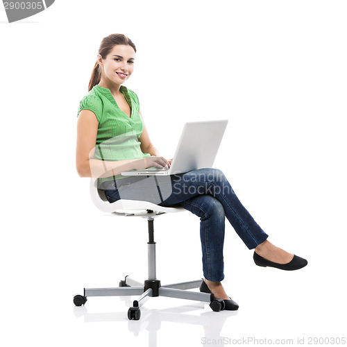 Image of Female student with a laptop
