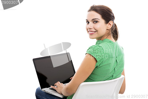 Image of Female student with a laptop