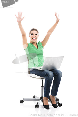 Image of Female student with a laptop