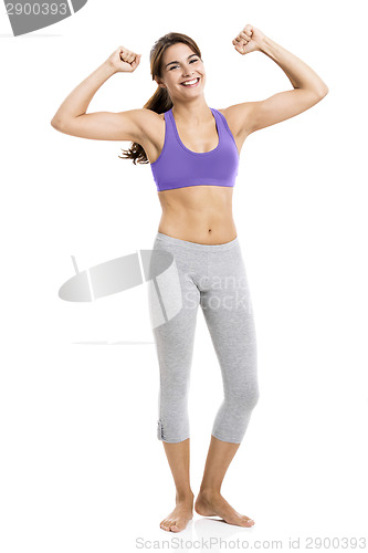 Image of Happy athletic woman